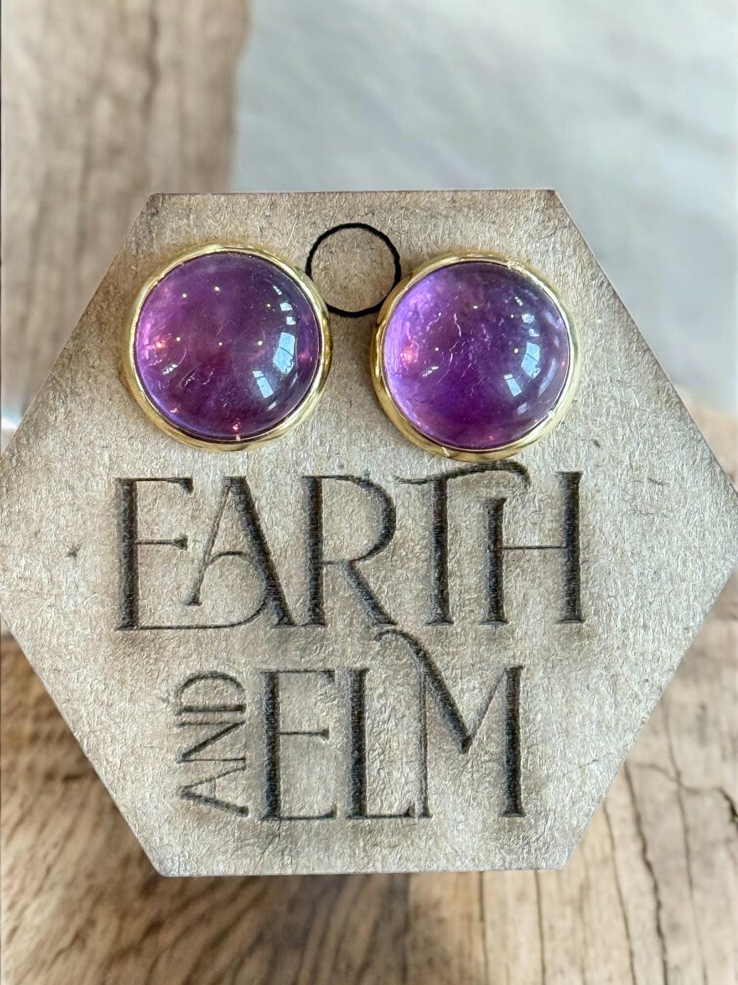 Amethyst in Metal Setting - earthandelm