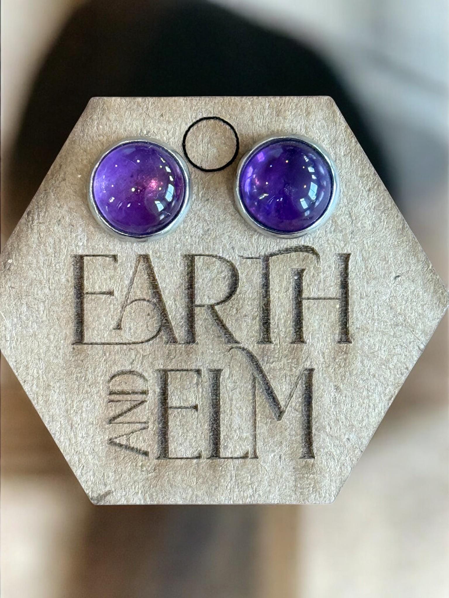 Amethyst in Metal Setting - earthandelm