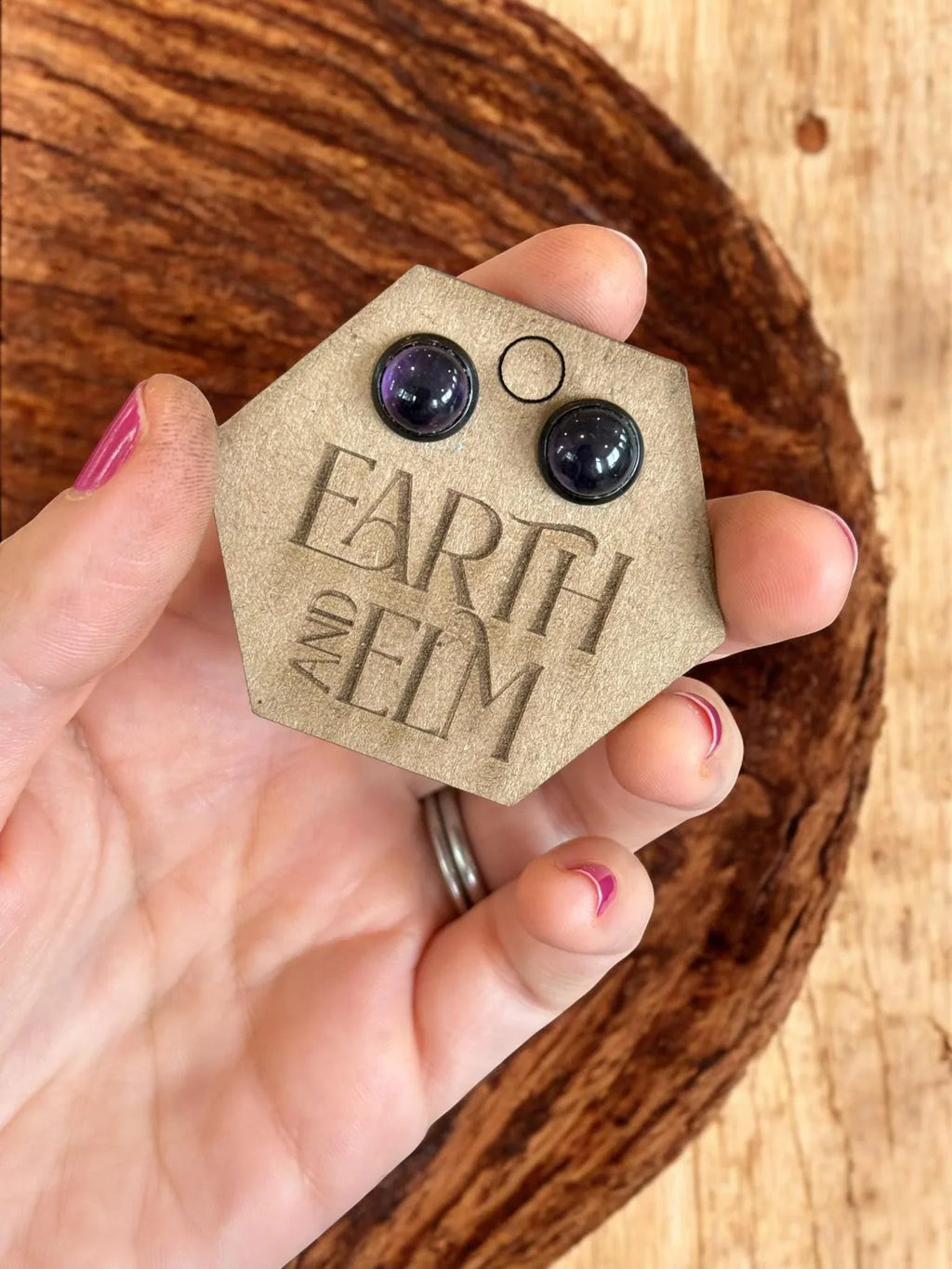 Amethyst in Metal Setting - earthandelm