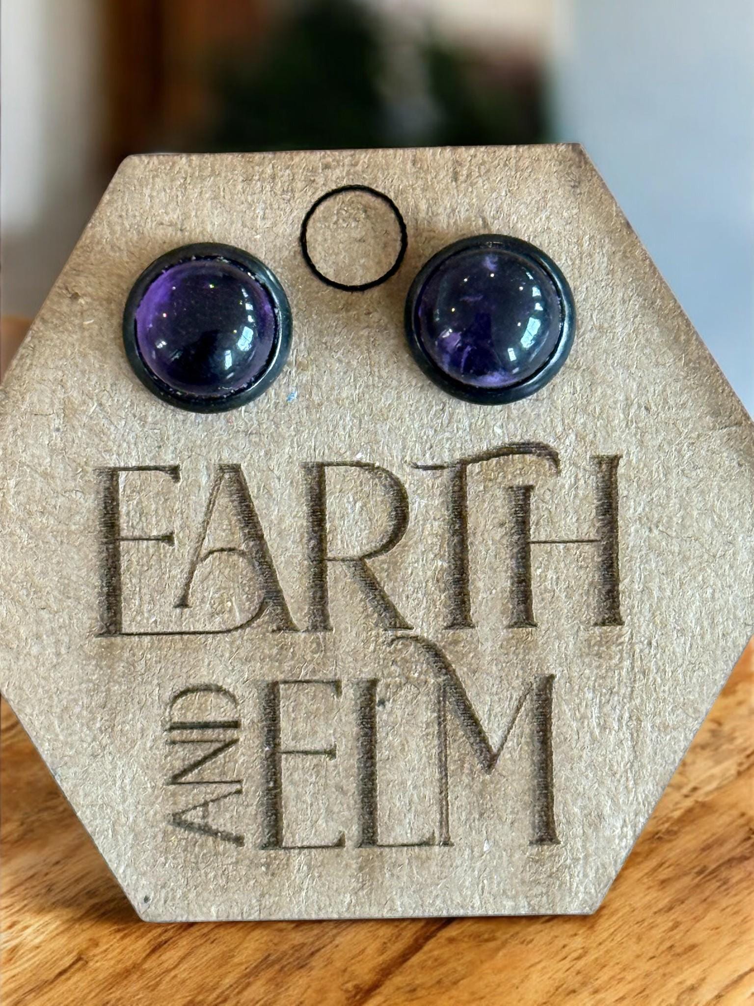 Amethyst in Metal Setting - earthandelm