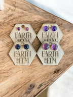 Amethyst in Metal Setting - earthandelm