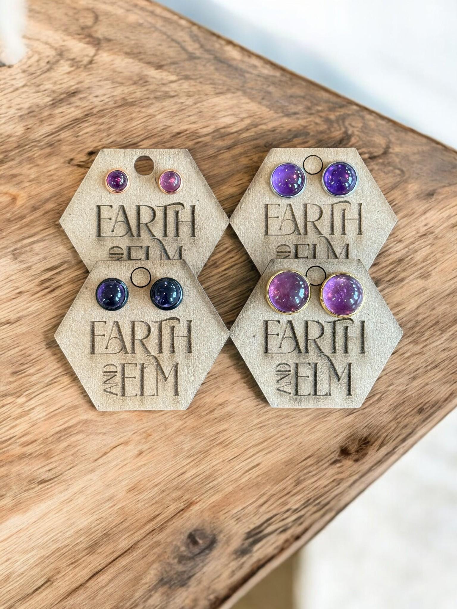 Amethyst in Metal Setting - earthandelm