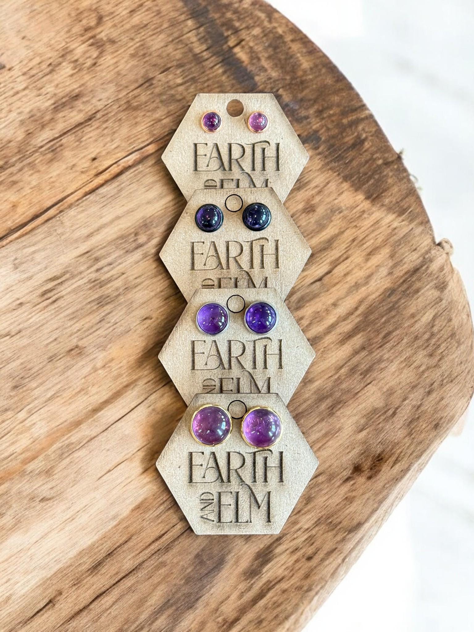 Amethyst in Metal Setting - earthandelm