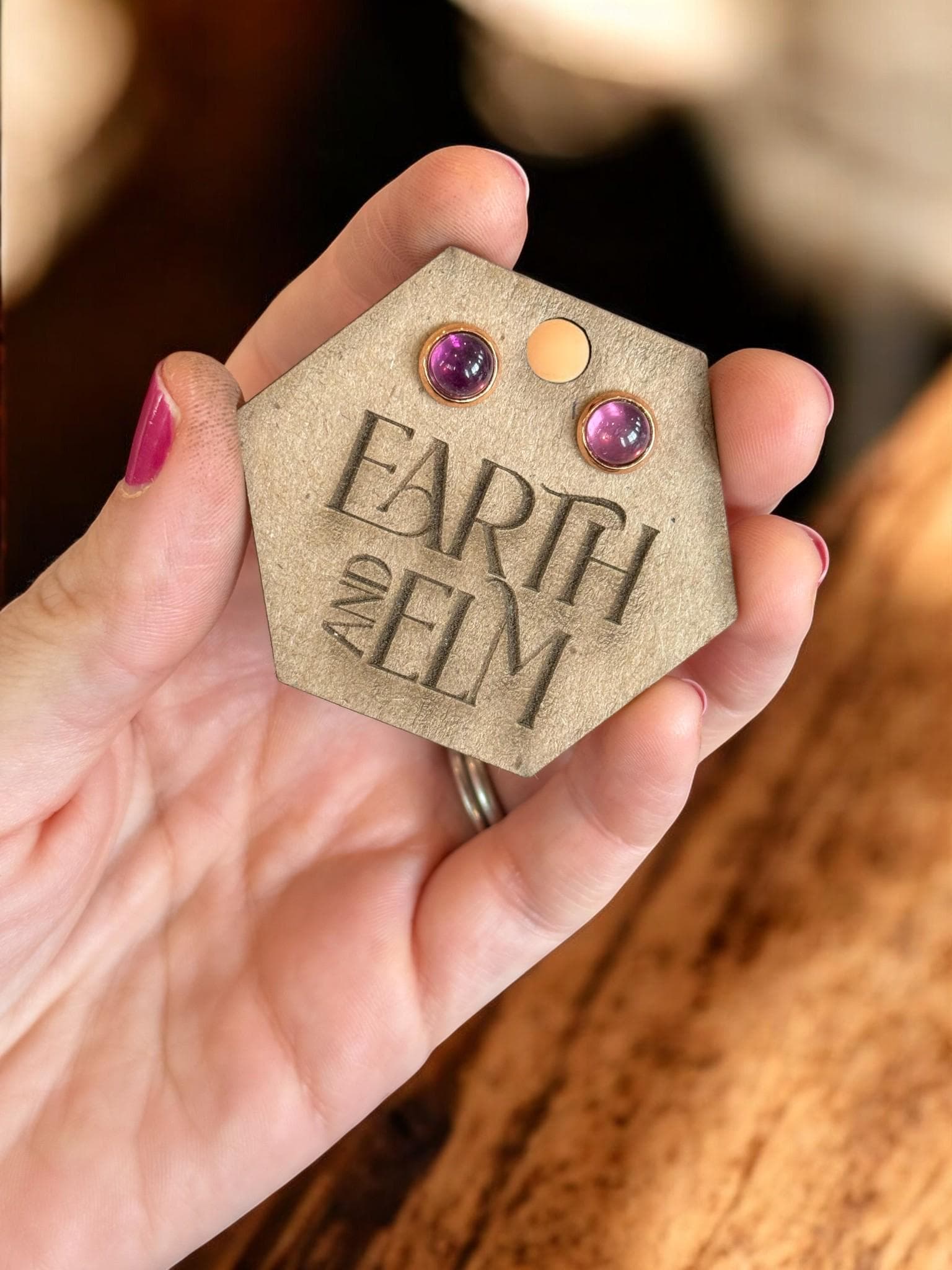 Amethyst in Metal Setting - earthandelm