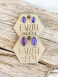 Amethyst Marquise Gemstone Studs - earthandelm