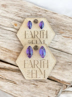 Amethyst Marquise Gemstone Studs - earthandelm