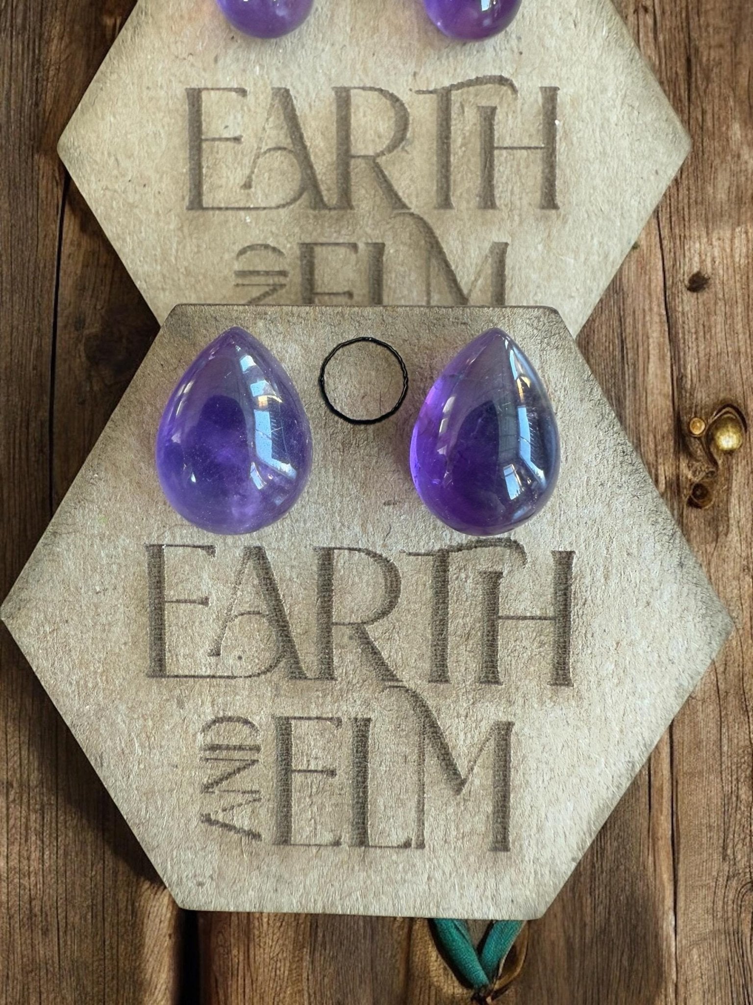 Amethyst Pear Studs - earthandelm