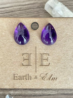 Amethyst Pear Studs - earthandelm