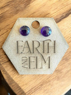 Amethyst Round Studs - earthandelm
