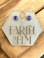 Amethyst Round Studs - earthandelm