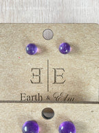Amethyst Round Studs - earthandelm