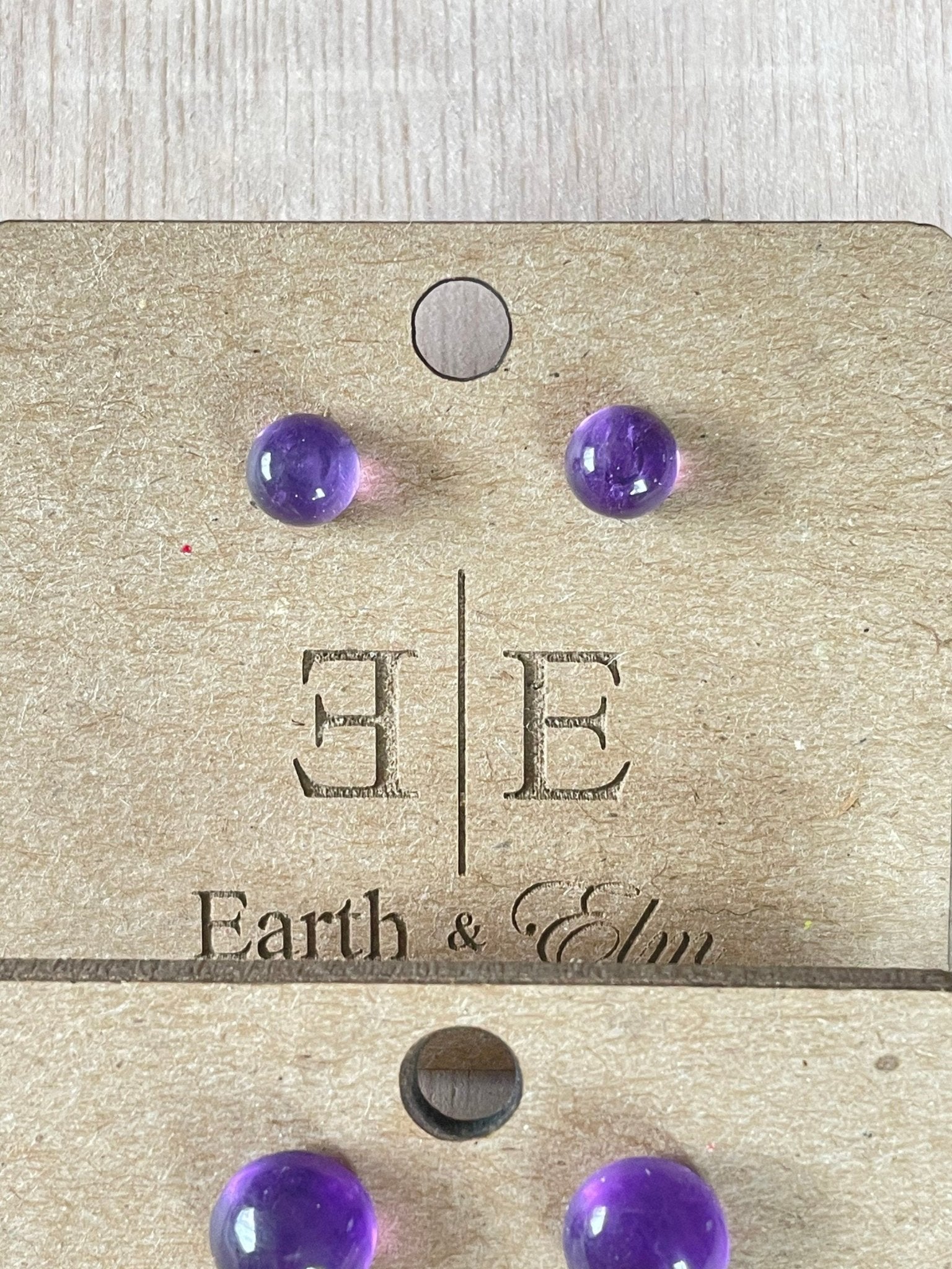Amethyst Round Studs - earthandelm
