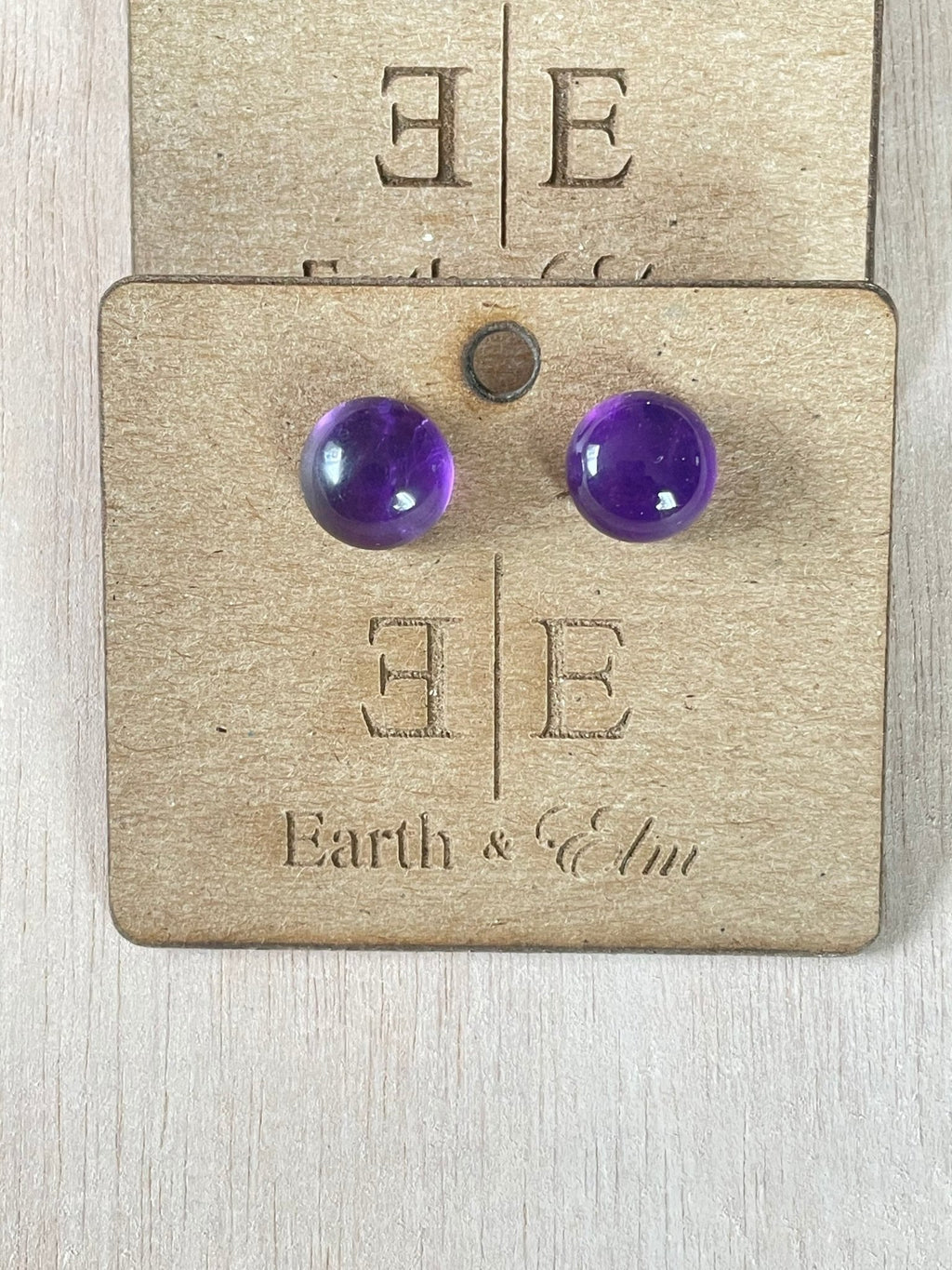 Amethyst Round Studs - earthandelm