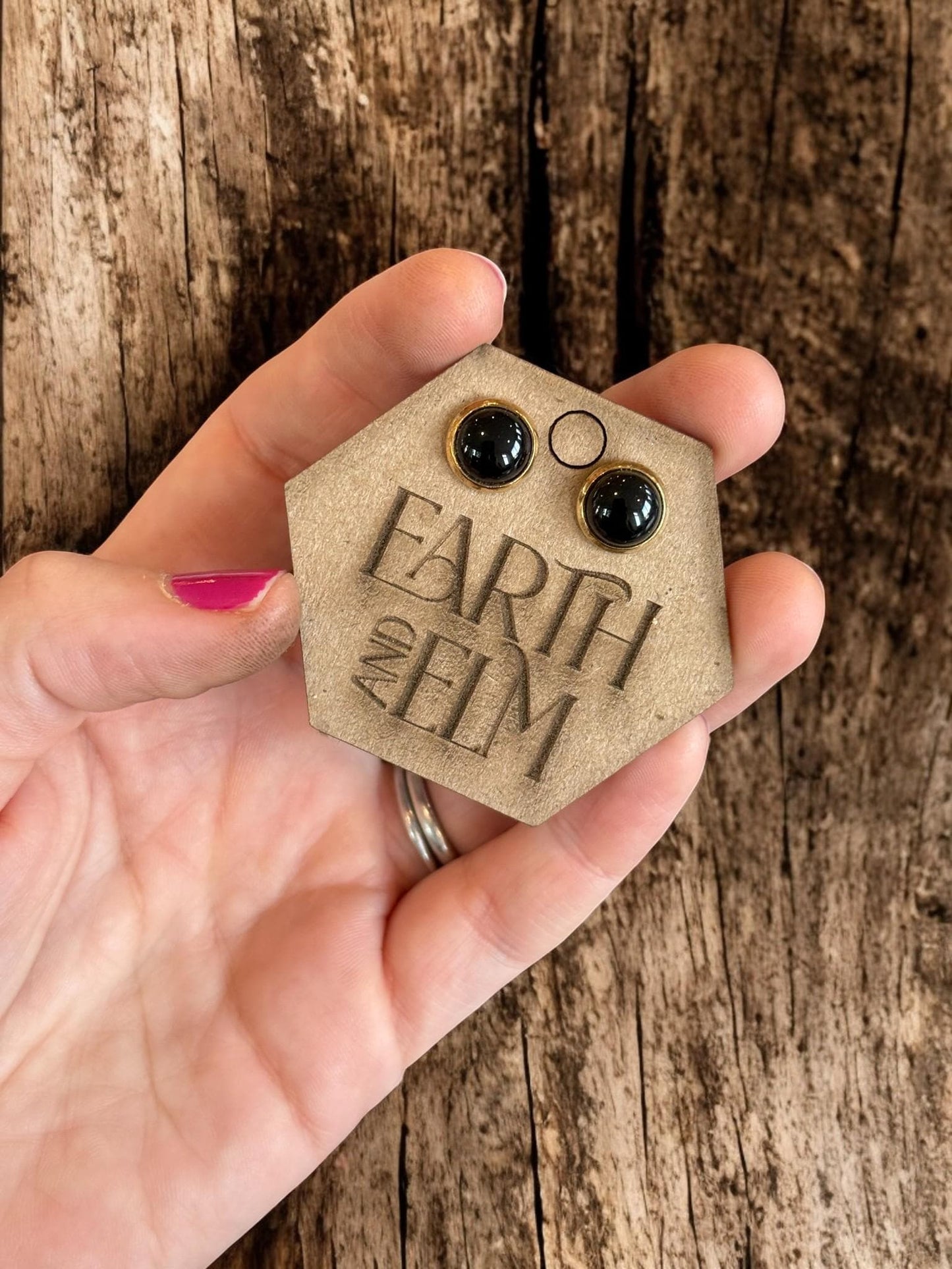 Black Onyx in Metal Settings - earthandelm