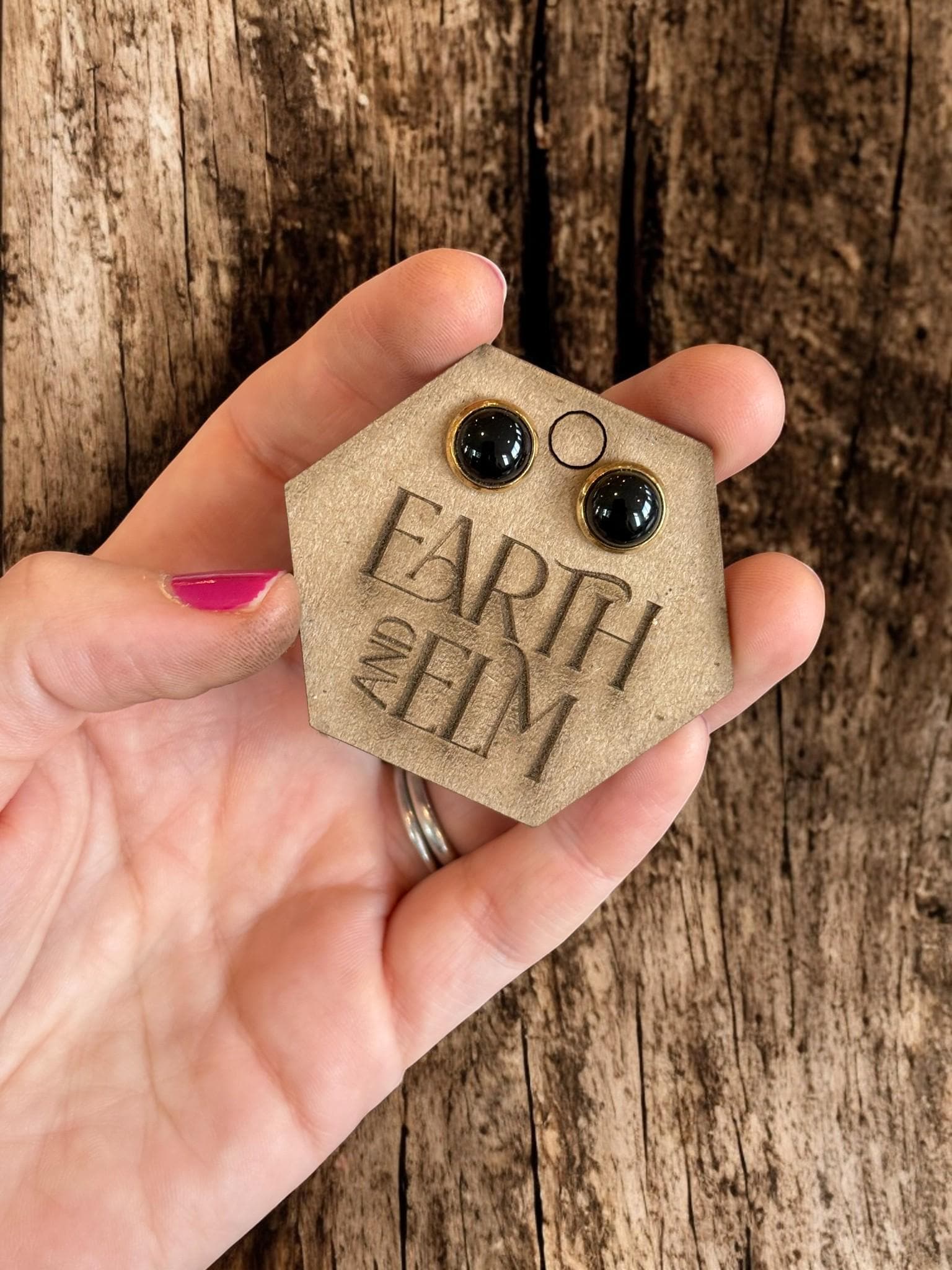 Black Onyx in Metal Settings - earthandelm