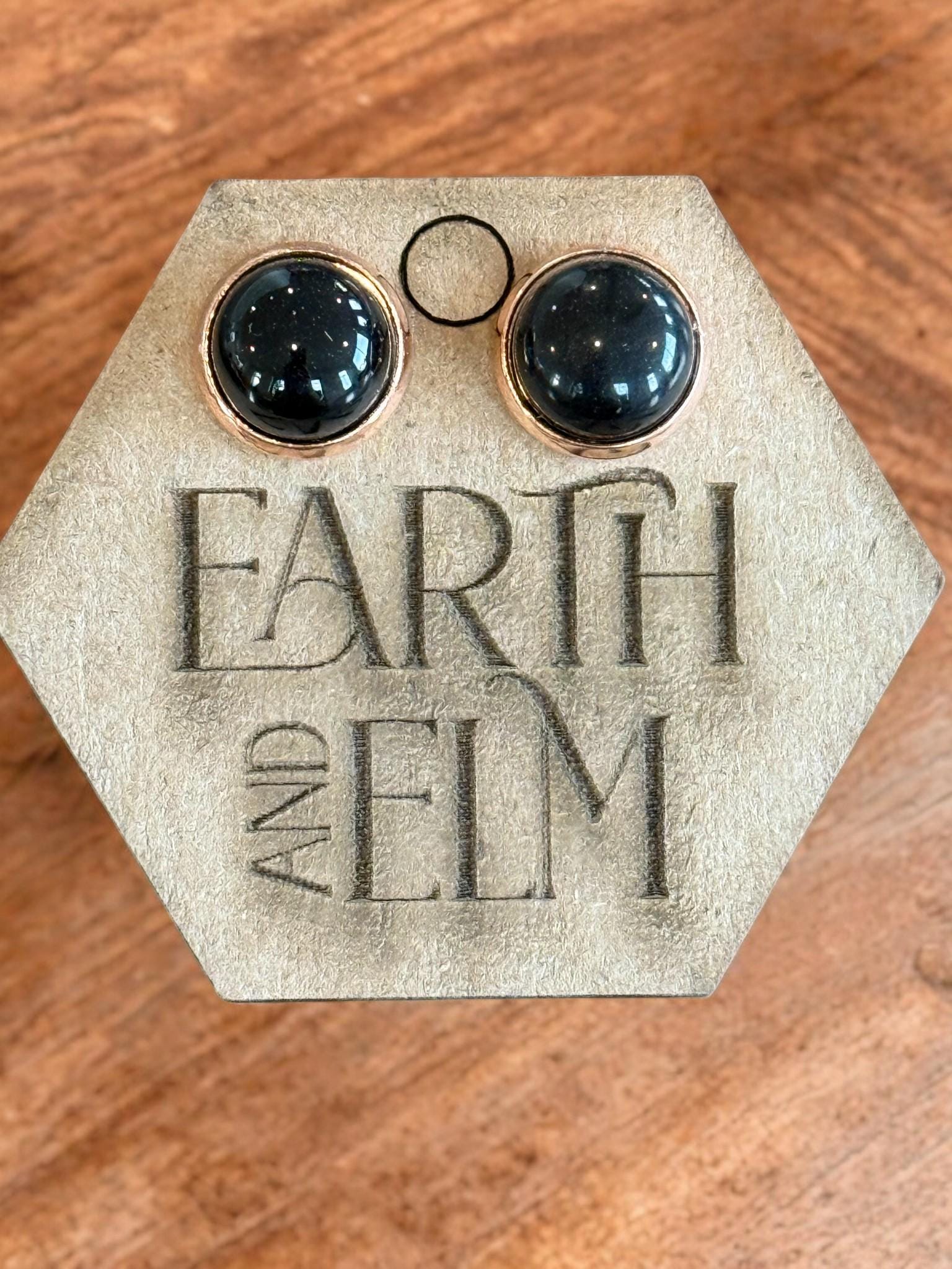 Black Onyx in Metal Settings - earthandelm