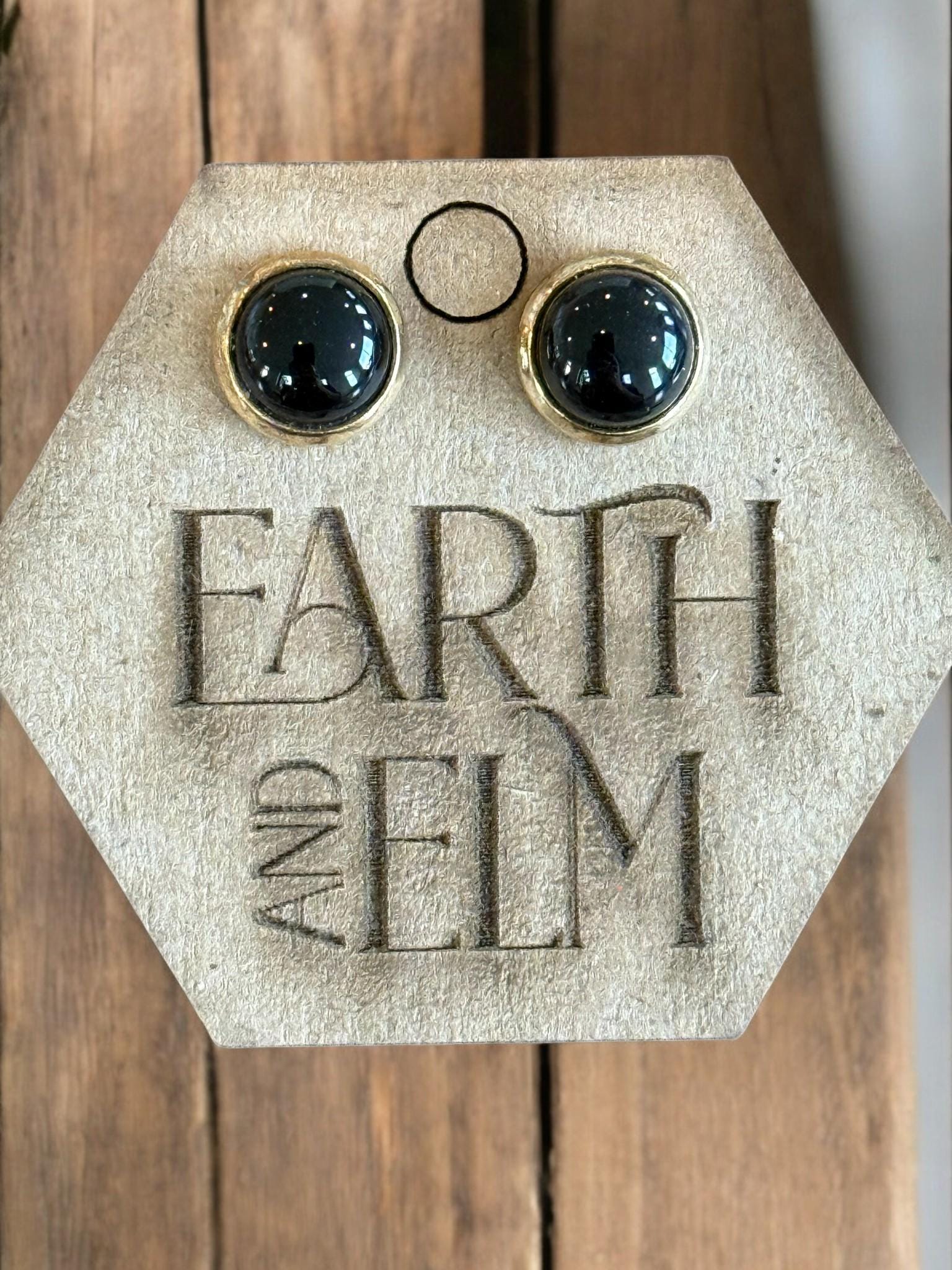Black Onyx in Metal Settings - earthandelm