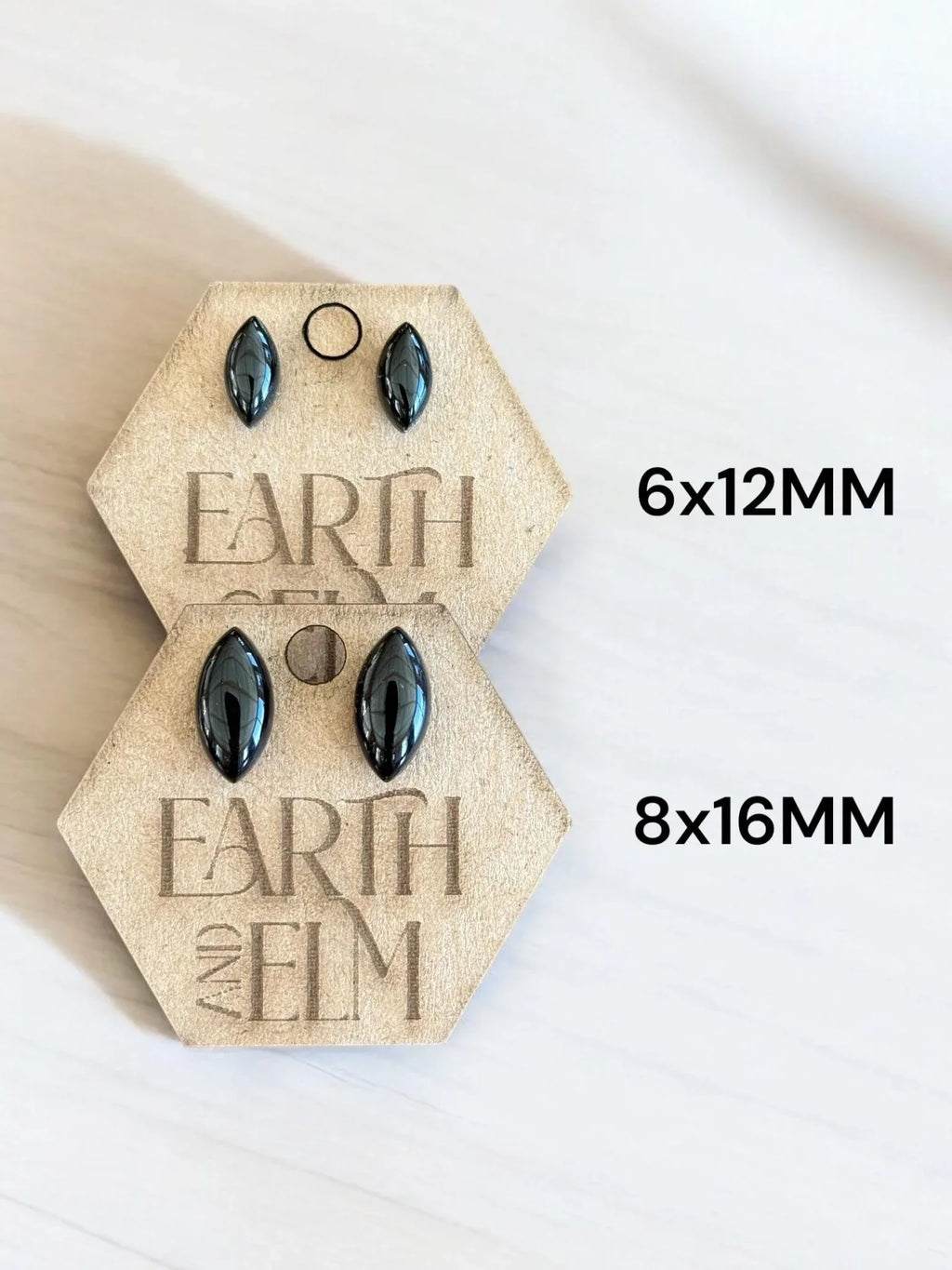 Black Onyx Marquise Gemstone Studs - earthandelm