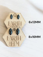 Black Onyx Marquise Gemstone Studs - earthandelm
