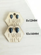 Black Onyx Pear Studs - earthandelm