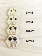 Black Onyx Round Gemstone Studs - earthandelm