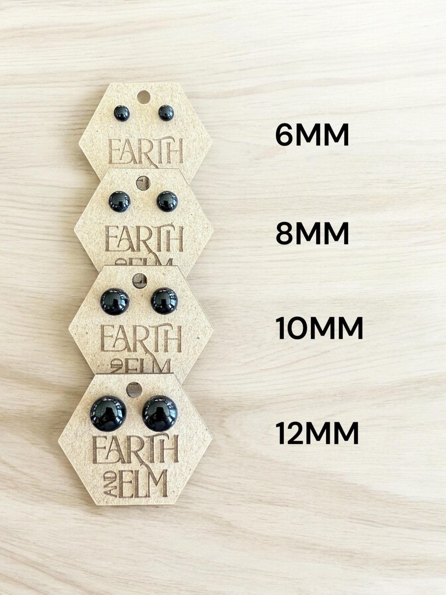 Black Onyx Round Gemstone Studs - earthandelm