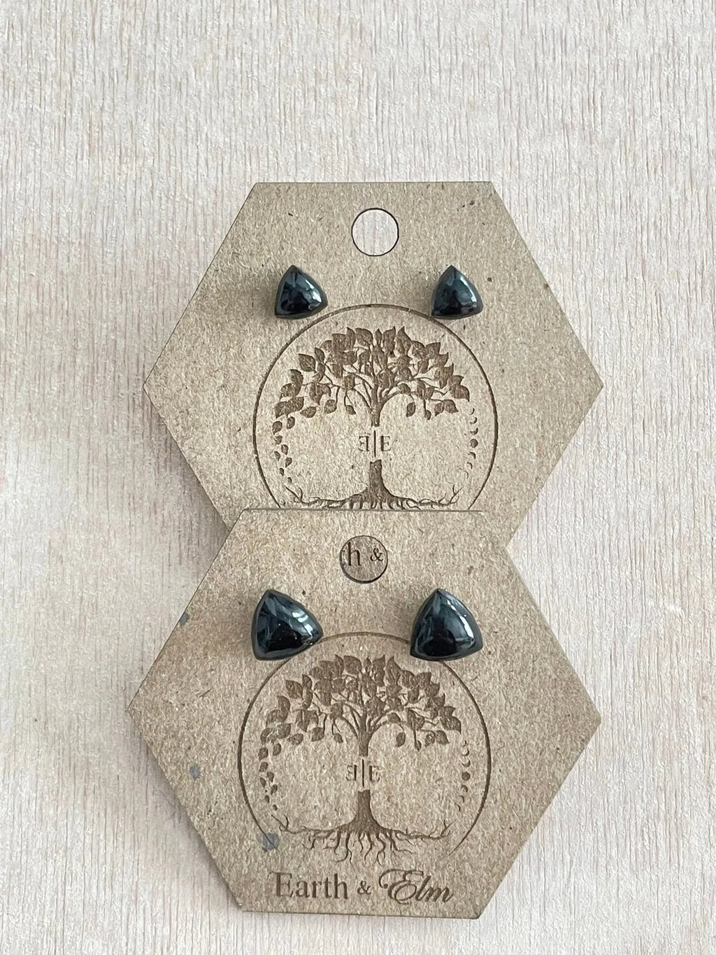 Black Onyx Trillion Studs - earthandelm