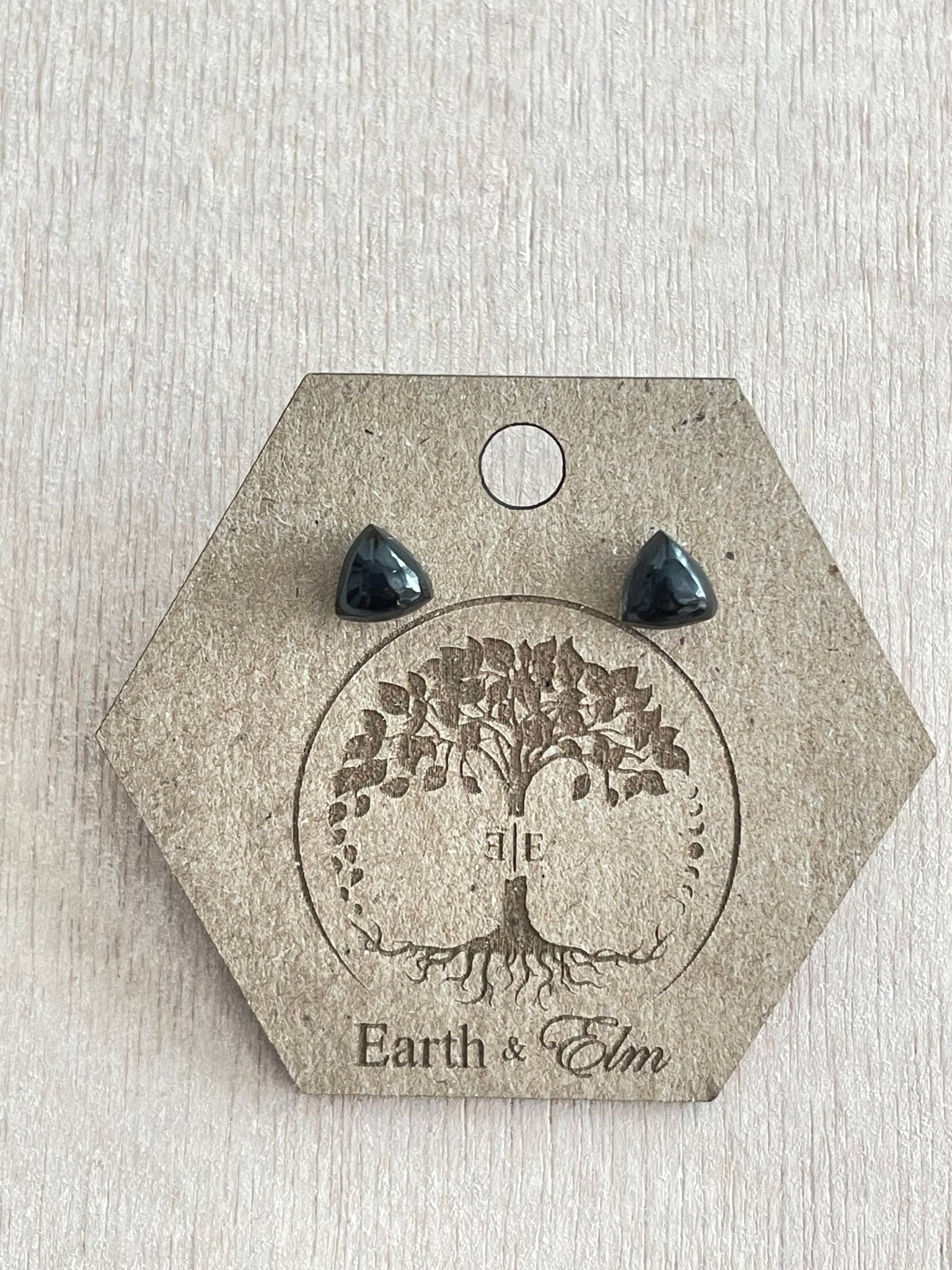 Black Onyx Trillion Studs - earthandelm