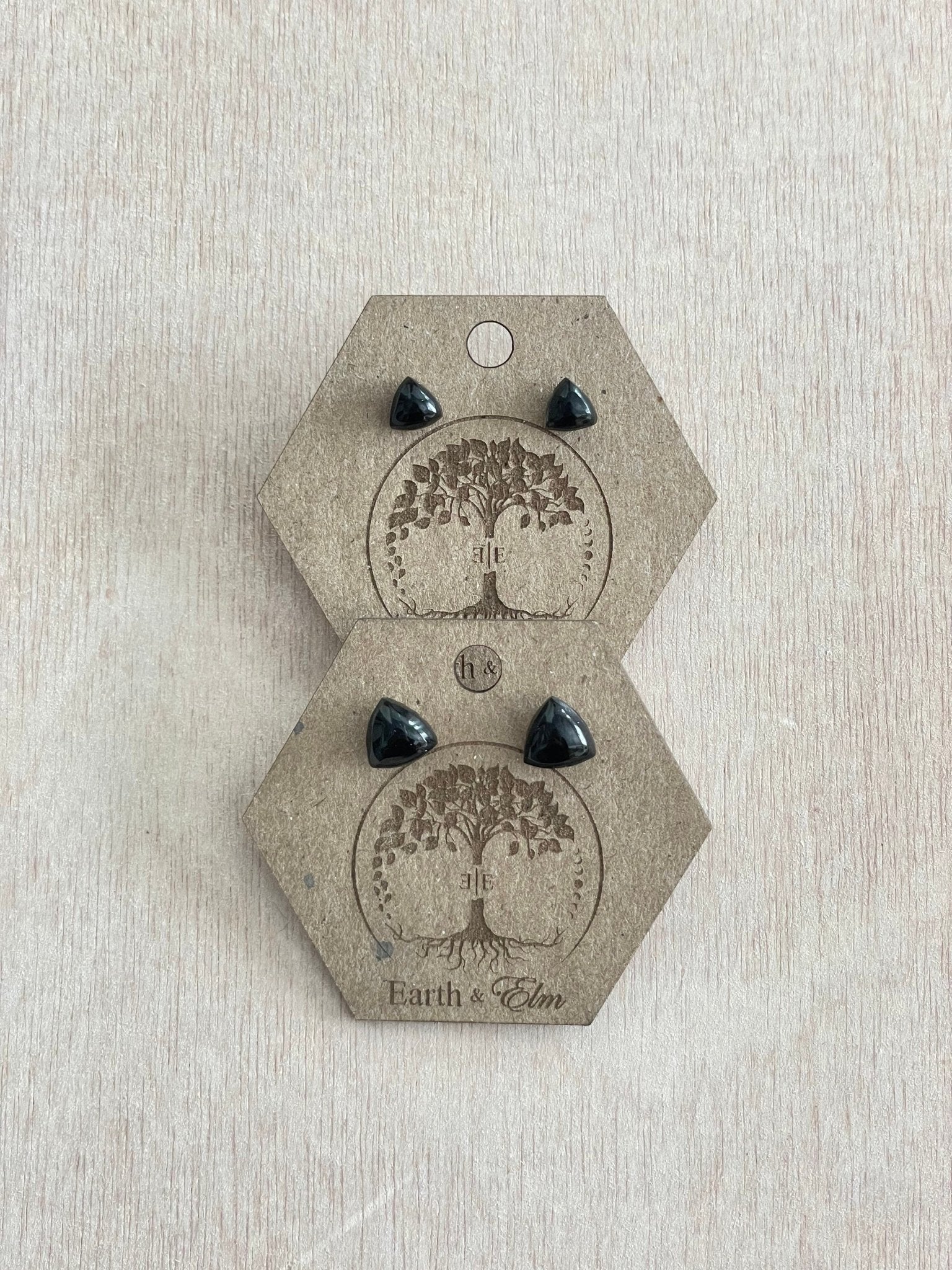 Black Onyx Trillion Studs - earthandelm