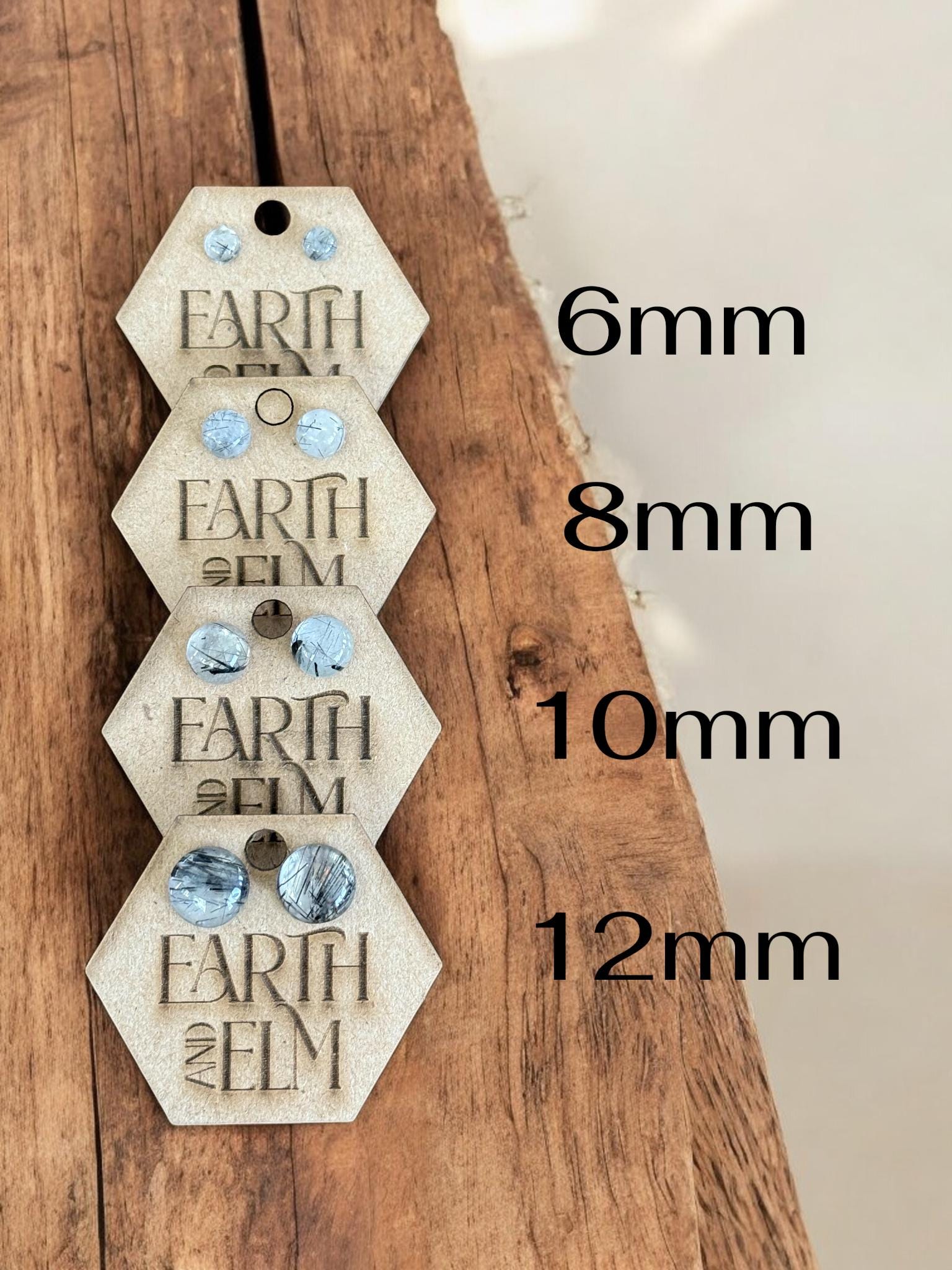 Black Rutile Round Round Studs - earthandelm