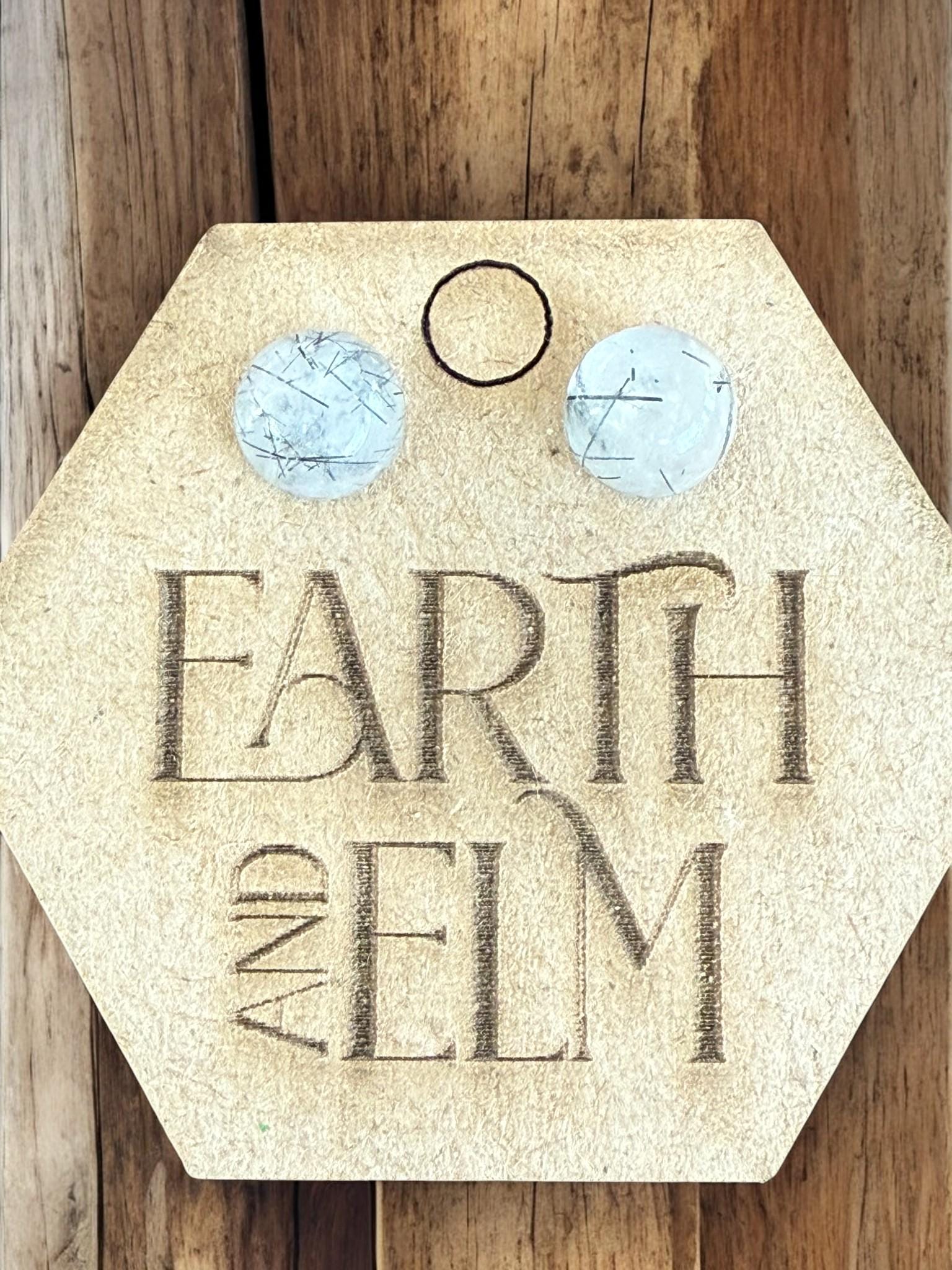 Black Rutile Round Round Studs - earthandelm