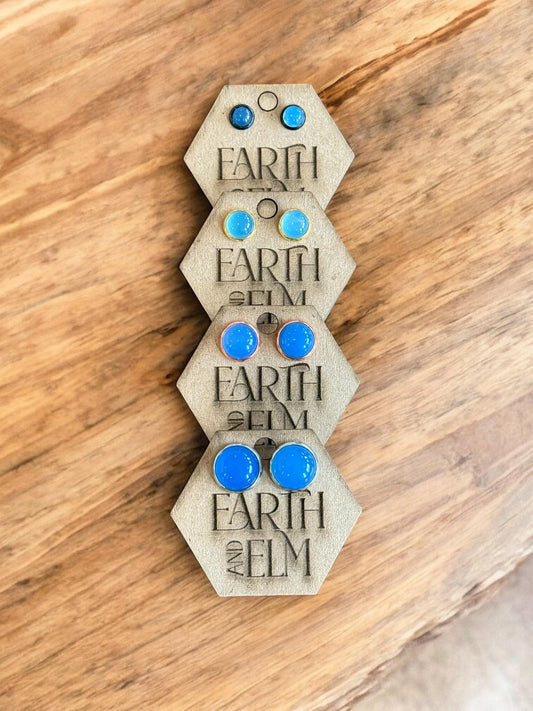 Blue Chalcedony in Metal Settings - earthandelm