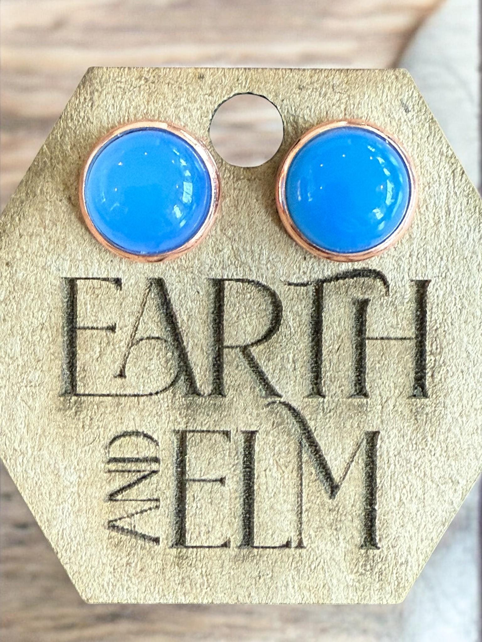 Blue Chalcedony in Metal Settings - earthandelm