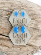 Blue Chalcedony Marquise Gemstone Studs - earthandelm