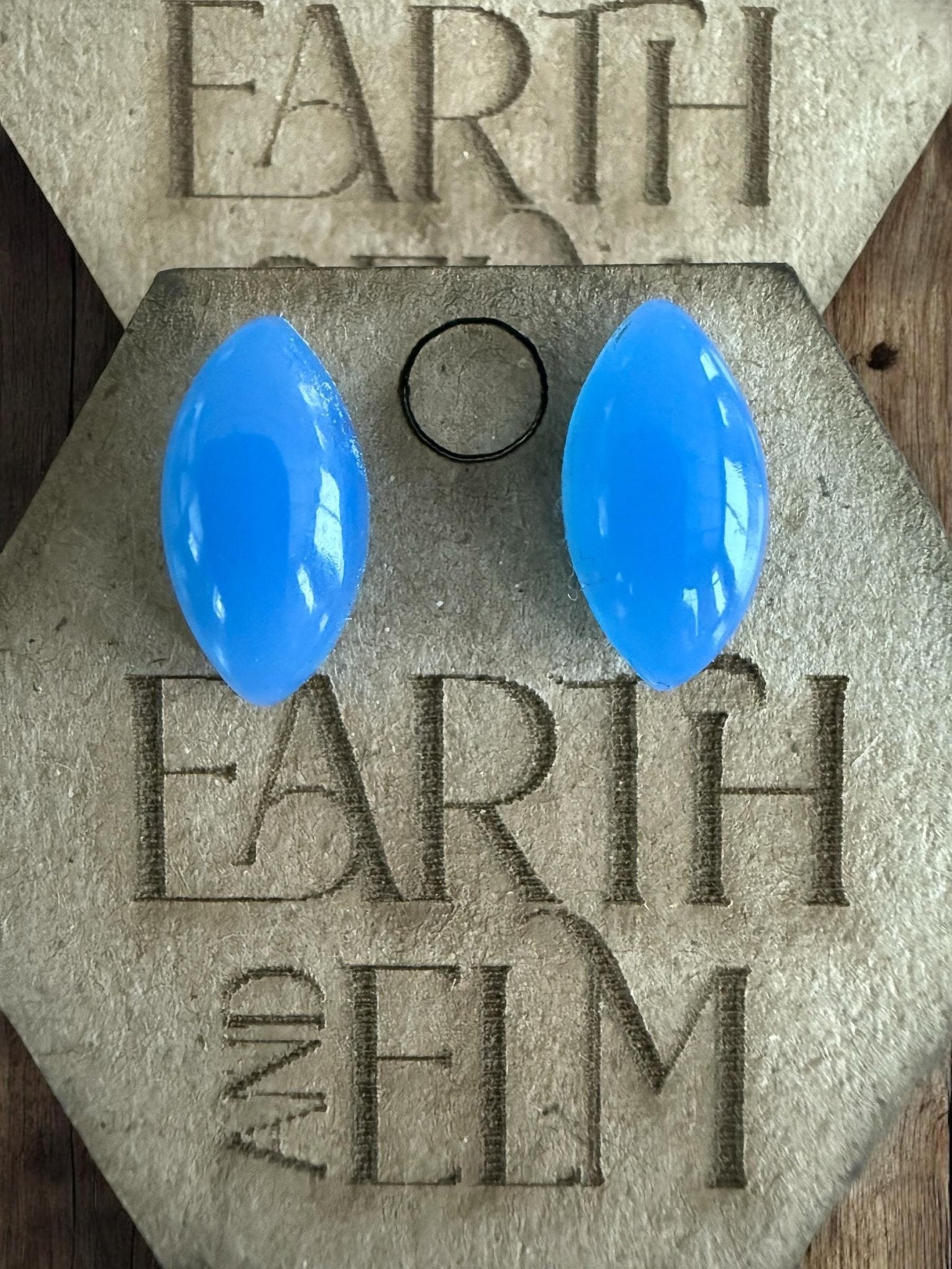 Blue Chalcedony Marquise Gemstone Studs - earthandelm