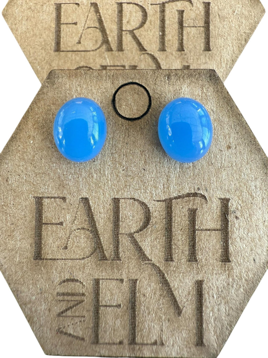 Blue Chalcedony Oval Gemstone Studs - earthandelm