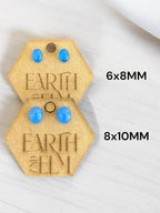 Blue Chalcedony Oval Gemstone Studs - earthandelm