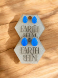 Blue Chalcedony Pear Studs - earthandelm