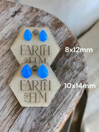Blue Chalcedony Pear Studs - earthandelm