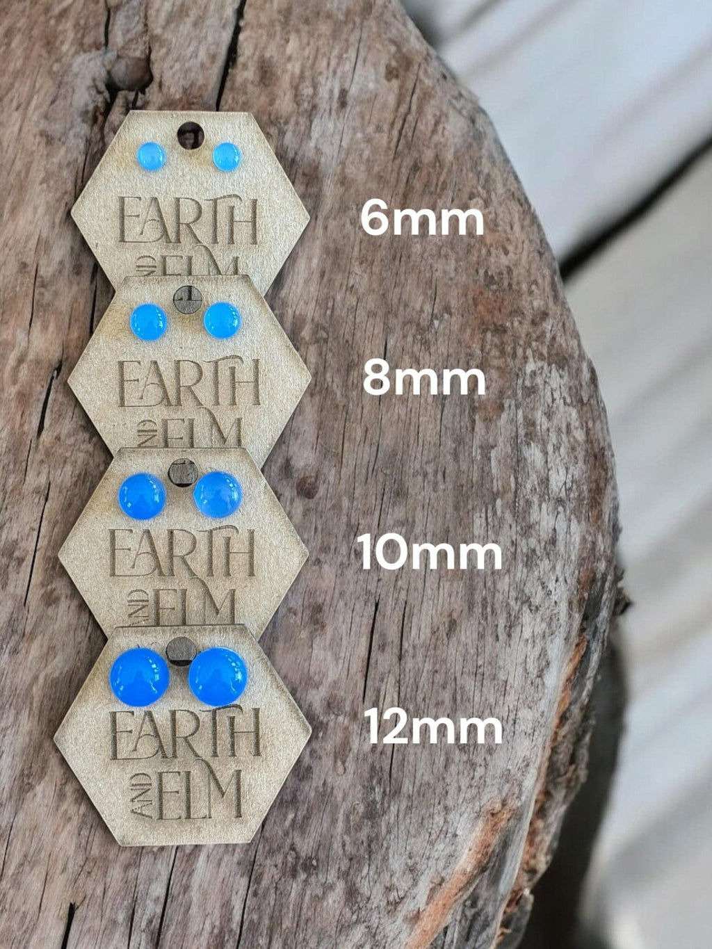 Blue Chalcedony Round Studs - earthandelm