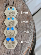 Blue Chalcedony Round Studs - earthandelm