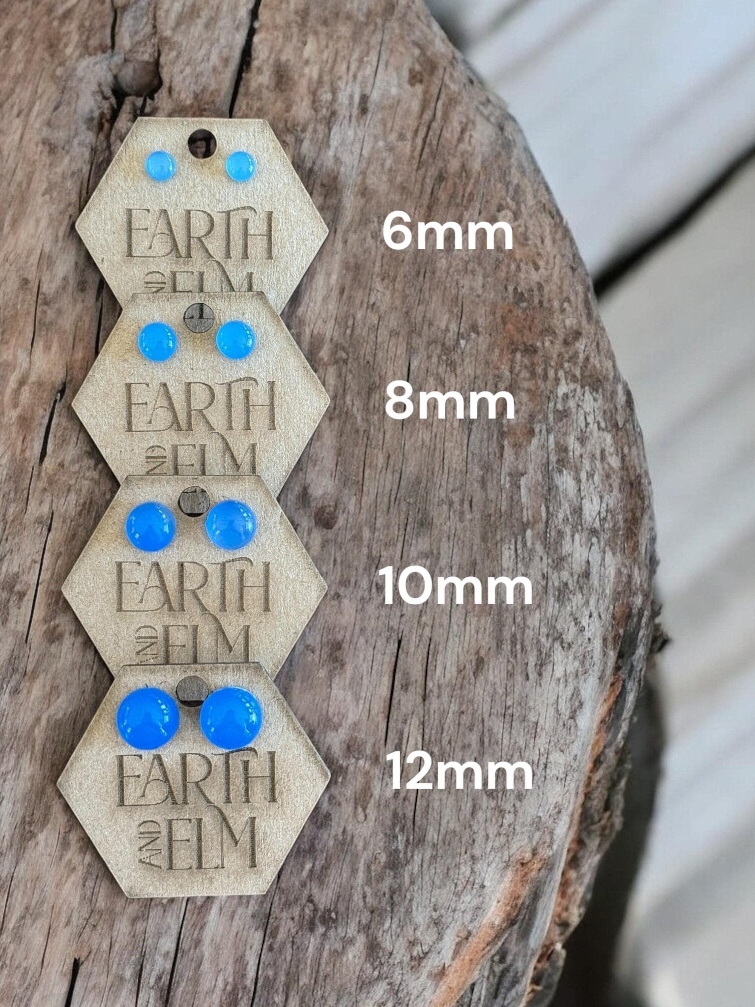 Blue Chalcedony Round Studs - earthandelm