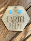Blue Chalcedony Round Studs - earthandelm