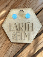 Blue Chalcedony Round Studs - earthandelm