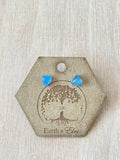Blue Chalcedony Trillion Studs - earthandelm