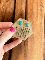 Blue Copper Turquoise in Metal Settings - earthandelm