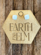 Blue Lace Agate Cushion Studs - earthandelm