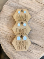 Blue Lace Agate Hexagon Studs - earthandelm
