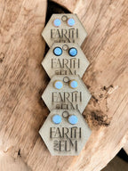 Blue Lace Agate in Metal Settings - earthandelm