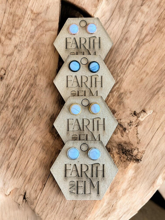 Blue Lace Agate in Metal Settings - earthandelm